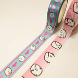 W002 - Marshmallows & Hearts - Blue with Pink Foiling! Washi Tape